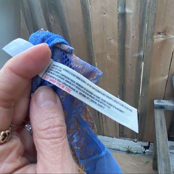 Free People Wild Roses Racerback lace Bralette in Blue and Gold size XS - Picture 8 of 8